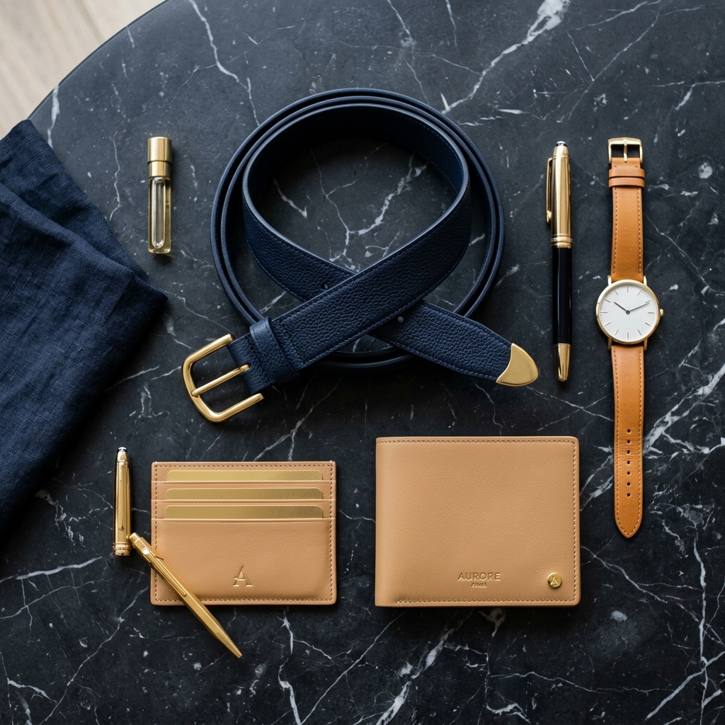 Leather belt and wallet — Accessories collection
