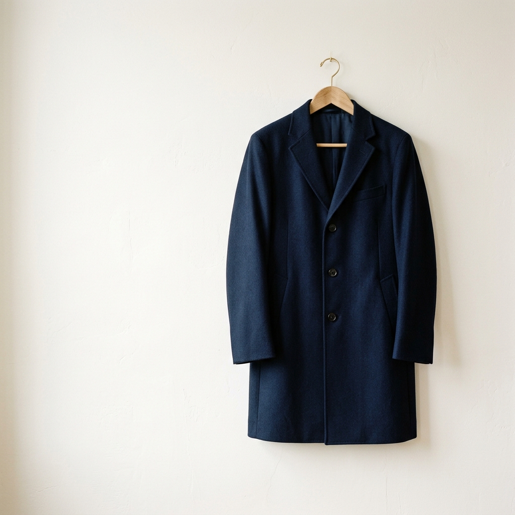 Premium navy overcoat — Outerwear collection