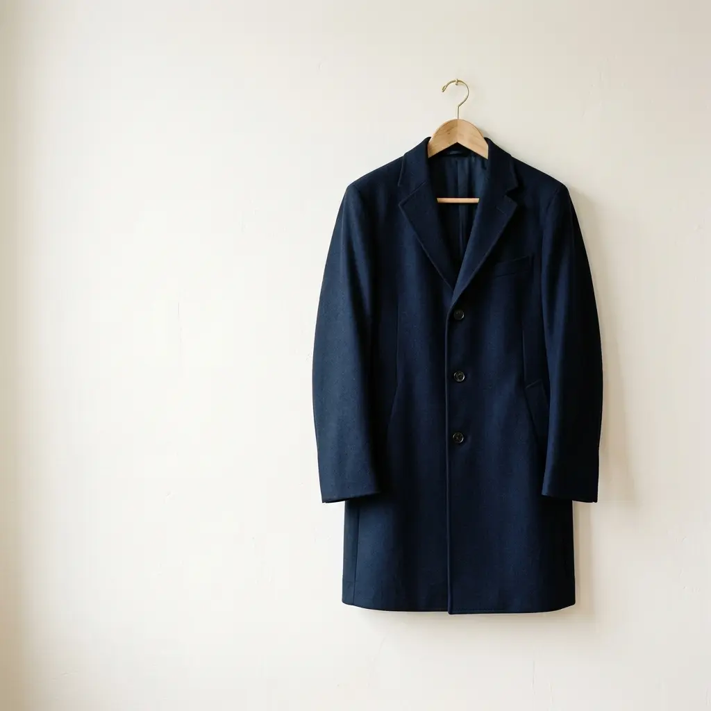 Premium navy overcoat — Outerwear collection