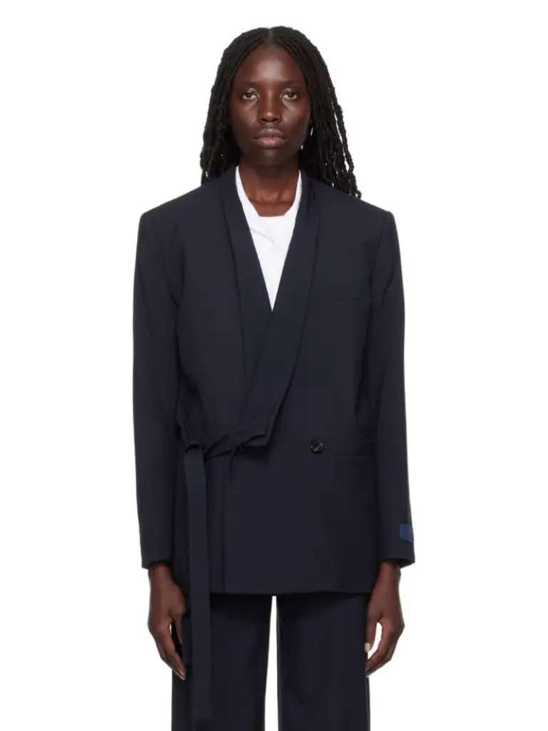 Women's navy wrap blazer — Womenswear collection